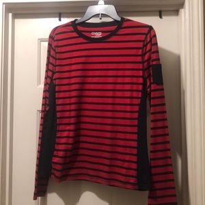 Chaps Sport Red and Black Striped Shirt